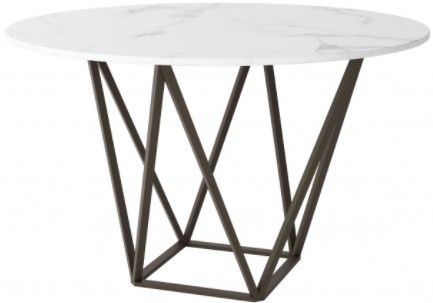 Zuo® Modern Tintern White Dining Table with Antique Brass Base-0