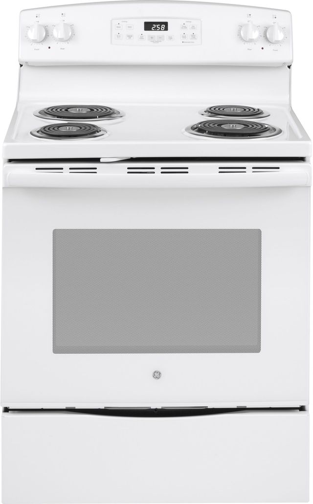 GE® 30" White Free Standing Electric Range-0