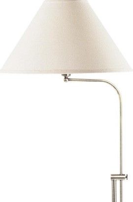 Cal® Lighting & Accessories Brushed Steel/White Floor Lamp-1