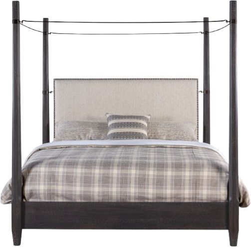 Hooker® Furniture Big Sky Charred Timber/Saxony Porcelain King Canopy Bed-2