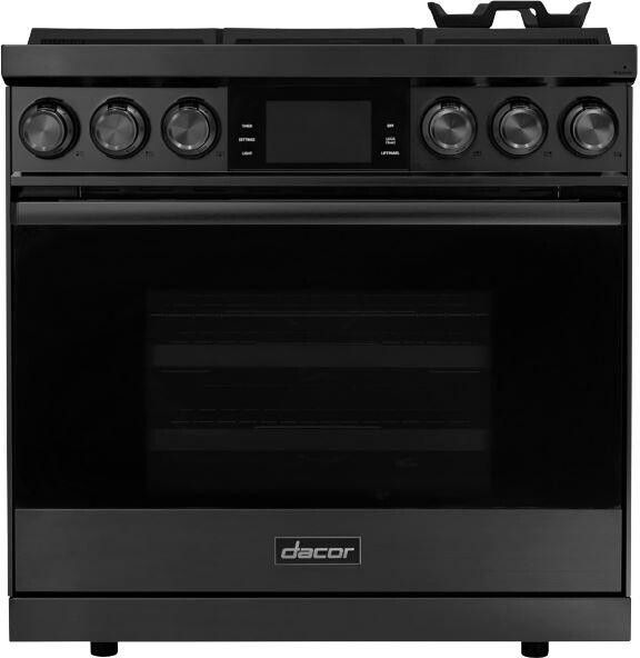 Dacor® 36" Graphite Stainless Pro Style Dual Fuel Range-0