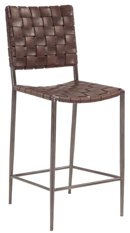 Home Trends & Design Copenhagen Brown Buffalo/Dark Pewter Counter Stool-0