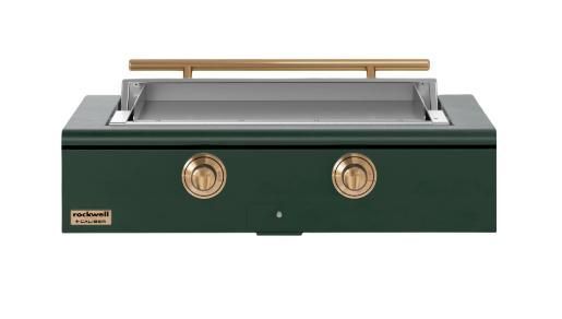 Caliber™ Rockwell Social 42" Emerald Built-In Natural Gas Outdoor Griddle with Gold Hardware-0