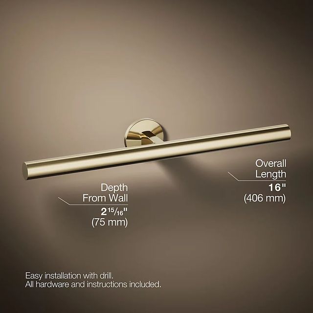 KOHLER® Components® Vibrant French Gold Double Towel Arm-2