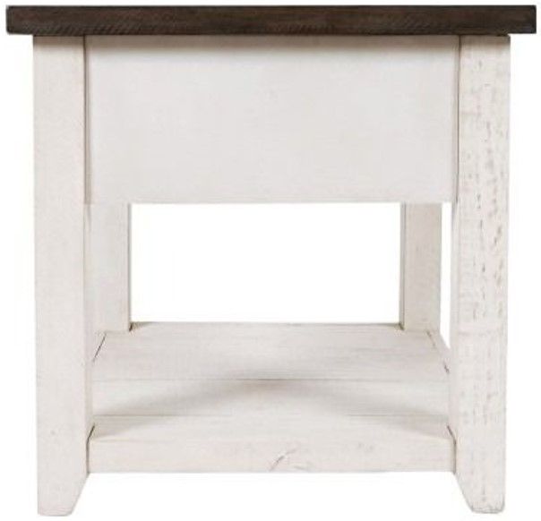Jofran Inc. Madison County Harris Brown/Vintage White End Table-3