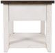 Jofran Inc. Madison County Harris Brown/Vintage White End Table-3