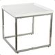 A & B Home White Side Table with Silver Frame -0