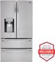 LG 36" 27.8 Cu. Ft. Printproof™ Stainless Steel French Door Refrigerator-3