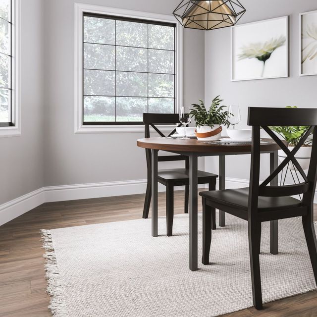 homestyles® Merge Mahogany Round Dining Table with Gray Metal Legs -4