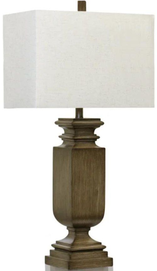 Stylecraft Dark Brown/White Table Lamp -0