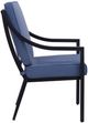 GatherCraft Charlotte Baltic Brown/Splendor Denim Aluminum Outdoor Dining Arm Chair-2
