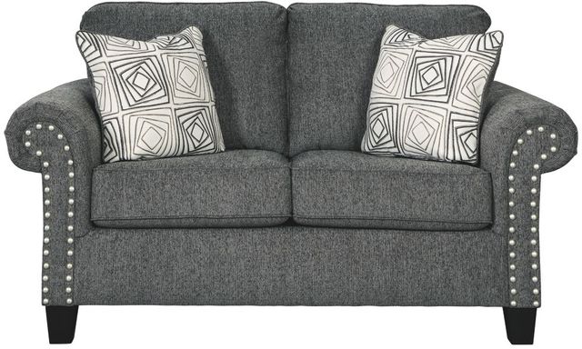 Benchcraft® Agleno Charcoal Loveseat-0