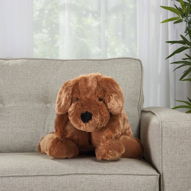 Nourison Home™ Mina Victory Plush Lines Brown 18''x22'' Dog Animal Stuffed Toy -2