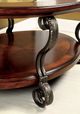 Furniture of America® May Glass Top Coffee Table with Brown Cherry Base-3