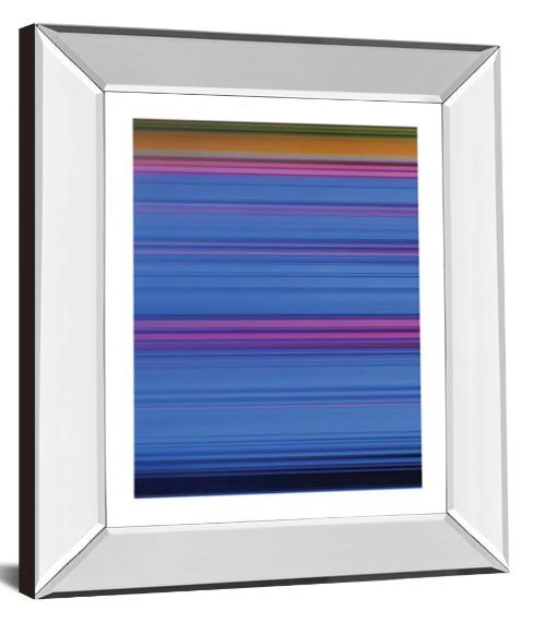 Classy Art Abstract Blues by Mark Baker Mirror Framed Wall Art-1