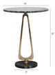 A & B Home Cintra Black and White Marble Tabletop Side Table with Gold Legs-4