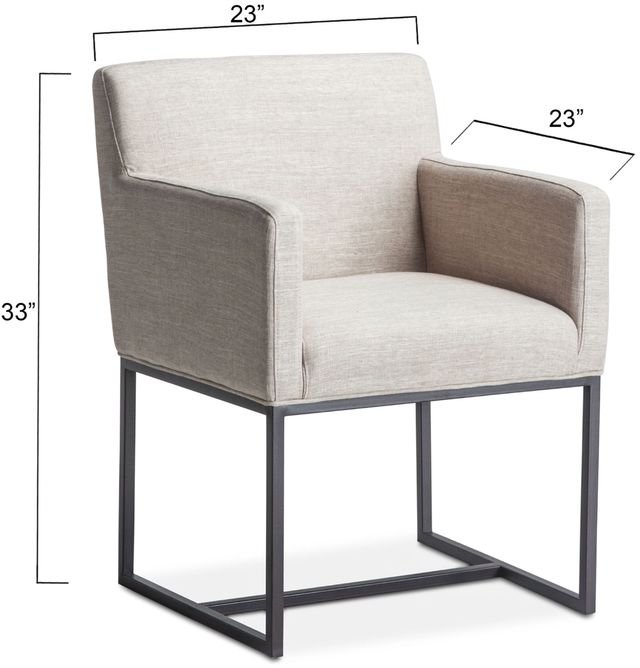Home Trends & Design Renegade Antique Zinc/Off White Arm Dining Chair-3