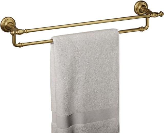 KOHLER® Artifacts® Vibrant Brushed Moderne Brass 24" Double Towel Bar-1