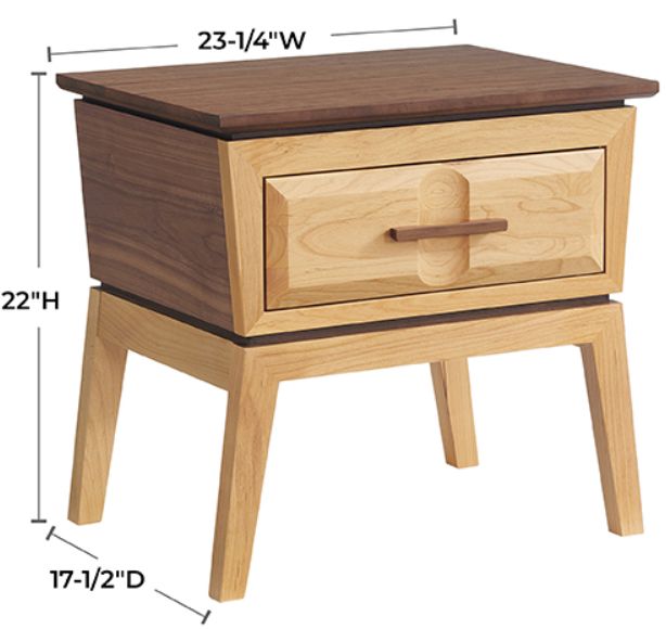 Whittier Wood® Furniture Addison Duet 1-Drawer Nightstand-2