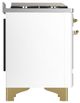 Ilve® Majestic III 48" White Pro Style Dual Fuel Liquid Propane Range with Solid Door and Brass Trim-3
