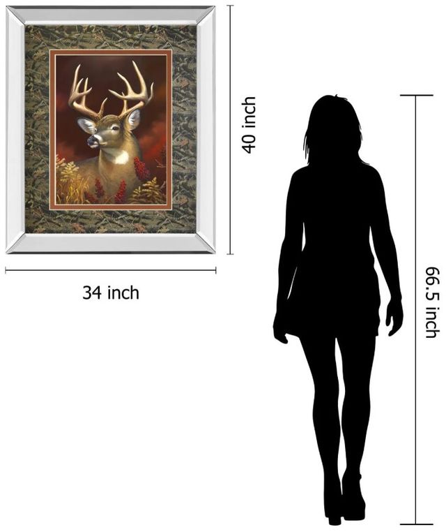 Classy Art Deer Portrait Double Matted Mirror Framed Wall Art-2