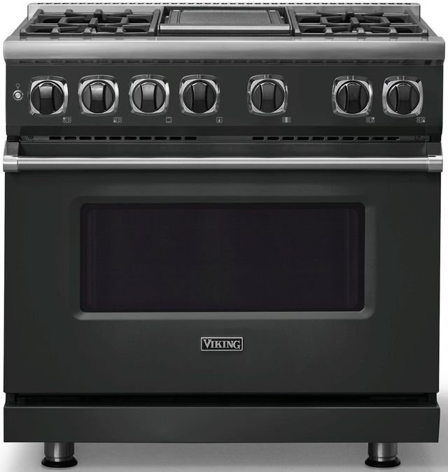 Viking® 7 Series 36" Antique Bronze Pro Style Dual Fuel Range with Griddle-0