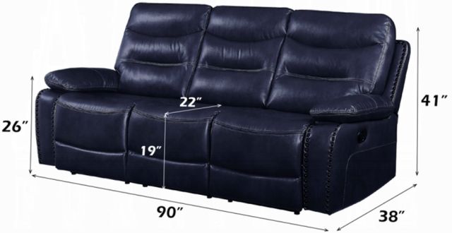 ACME Furniture Aashi Navy Manual Reclining Sofa-2