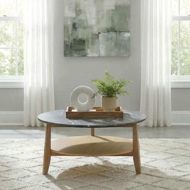 Coaster® Bradley Gray Coffee table with Natural Base-1