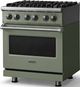 Viking® 5 Series 30" Eucalyptus Pro Style Dual Fuel (NG) Range with Polished Chrome Trim-3