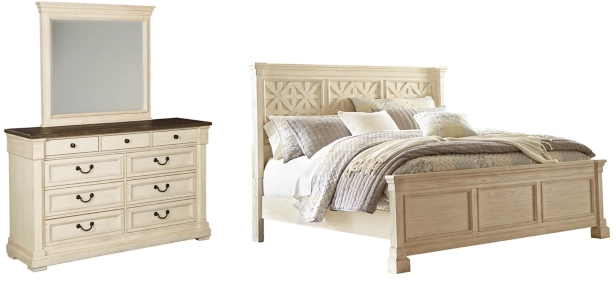 Signature Design by Ashley® Bolanburg 3-Piece Antique White Queen Panel Bed Set-0