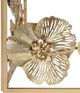 A & B Home Glass Top Coffee Table with Gold Metal Flowers-4
