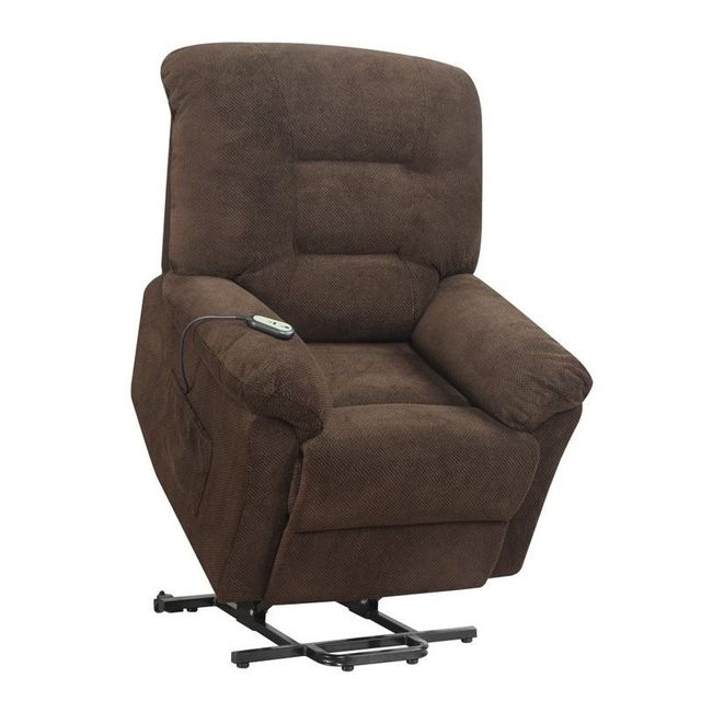 Coaster® Chocolate Upholstered Power Lift Recliner-0