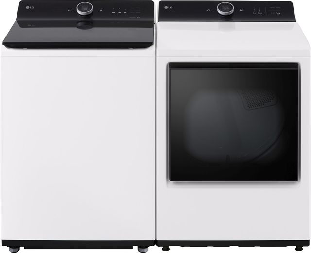 LG Alpine White Top Load Washer & Gas Dryer Laundry Pair-0