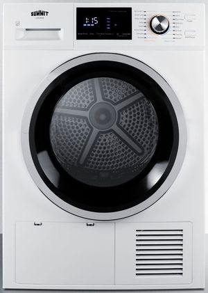 front view of the Summit® 4.4 Cu. Ft. White Front Load Ventless Electric Dryer