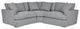 Armen Living Ciara 3-Piece Slate Gray L-Shape Sectional Sofa-0