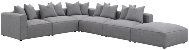 Coaster® Jennifer 6-Piece Gray L-Shape Sectional-3