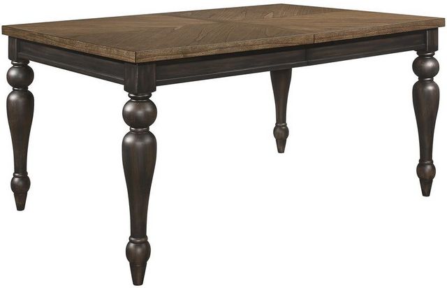 Crown Mark Hilara Brown Dining Table with Dark Brown Base-0