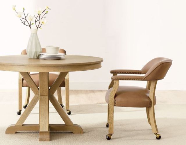 Steve Silver Co. Rylie Natural Round Dining Table with Folding Game Top-1