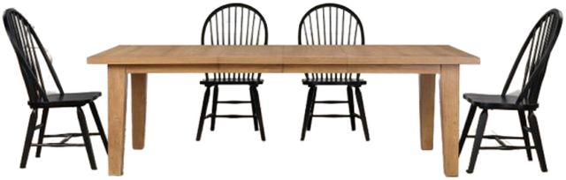 Steve Silver Co. Sommerset 5-Piece Black/Natural Oak Windsor Dining Table Set-0