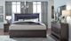 Global Furniture USA Pompei Metallic Gray Full Gray Panel Bed with LED-2