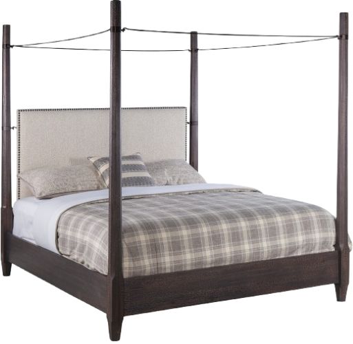 Hooker® Furniture Big Sky Charred Timber/Saxony Porcelain King Canopy Bed-0