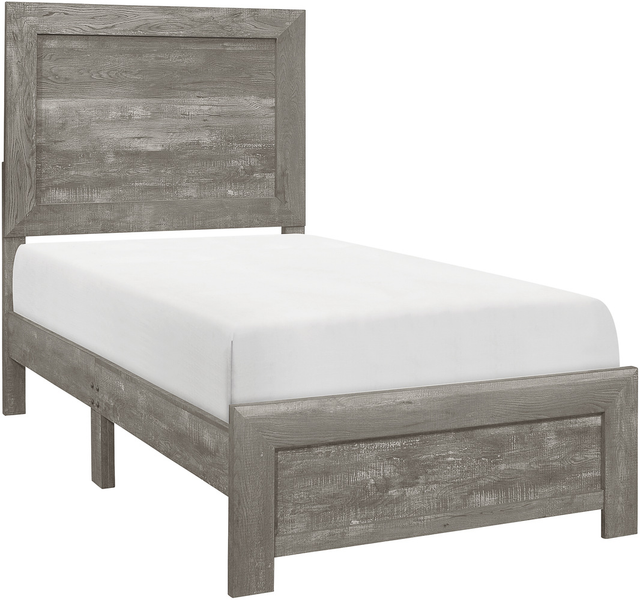 Homelegance® Corbin Gray Twin Panel Bed in a Box-0