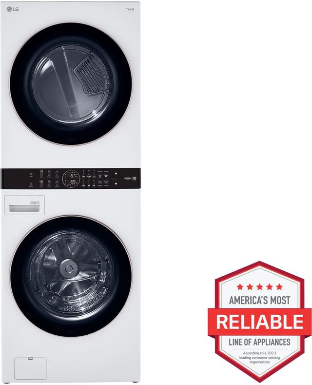 LG White 4.5 Cu. Ft. Washer, 7.4 Cu. Ft. Dryer WashTower™-1