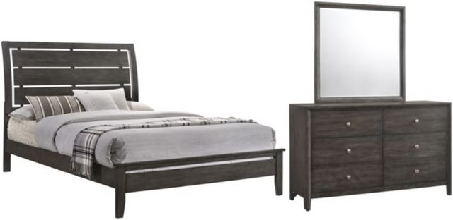 American Wholesale Furniture Grant 3-Piece Sherwin Williams Graphite Queen Panel Bedroom Set-0