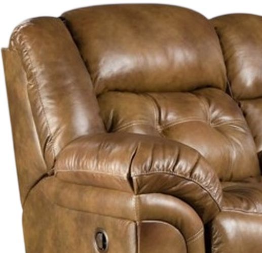 HomeStretch Cheyenne Saddle Manual Reclining Loveseat with Console-1