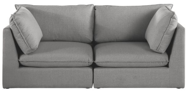 Meridian Furniture Mackenzie Grey 80" Modular Linen Fabric Sofa-1