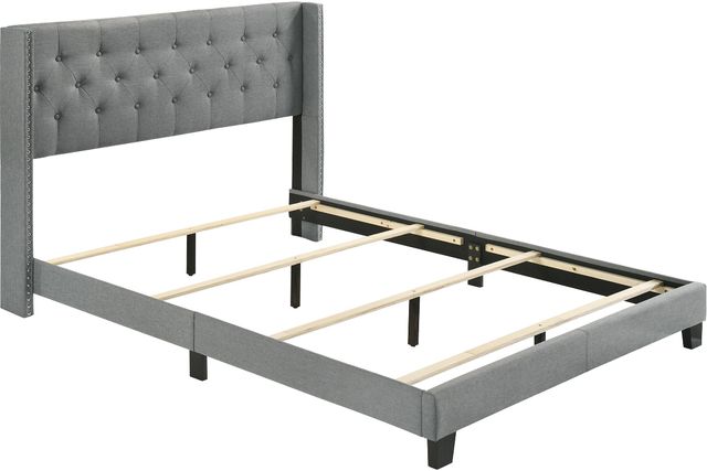 Crown Mark Makayla Gray Upholstered Full Panel Bed-2