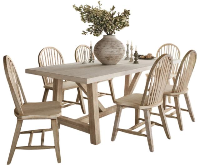 Jofran Inc. Sierrafina 7-Piece Almond Trestle Dining Table Set-0