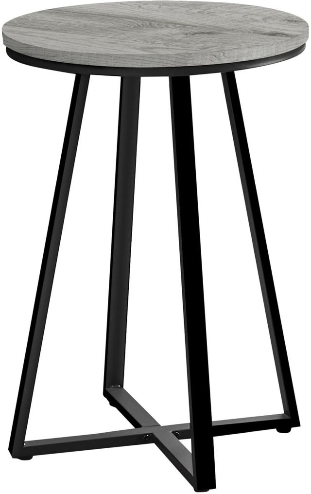 Monarch Specialties Inc. 22"H Grey Accent Table with Black Base -0