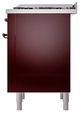 Ilve® Nostalgie II Noblesse 36'' Burgundy Pro Style Dual Fuel Range with Burnished Trim-3